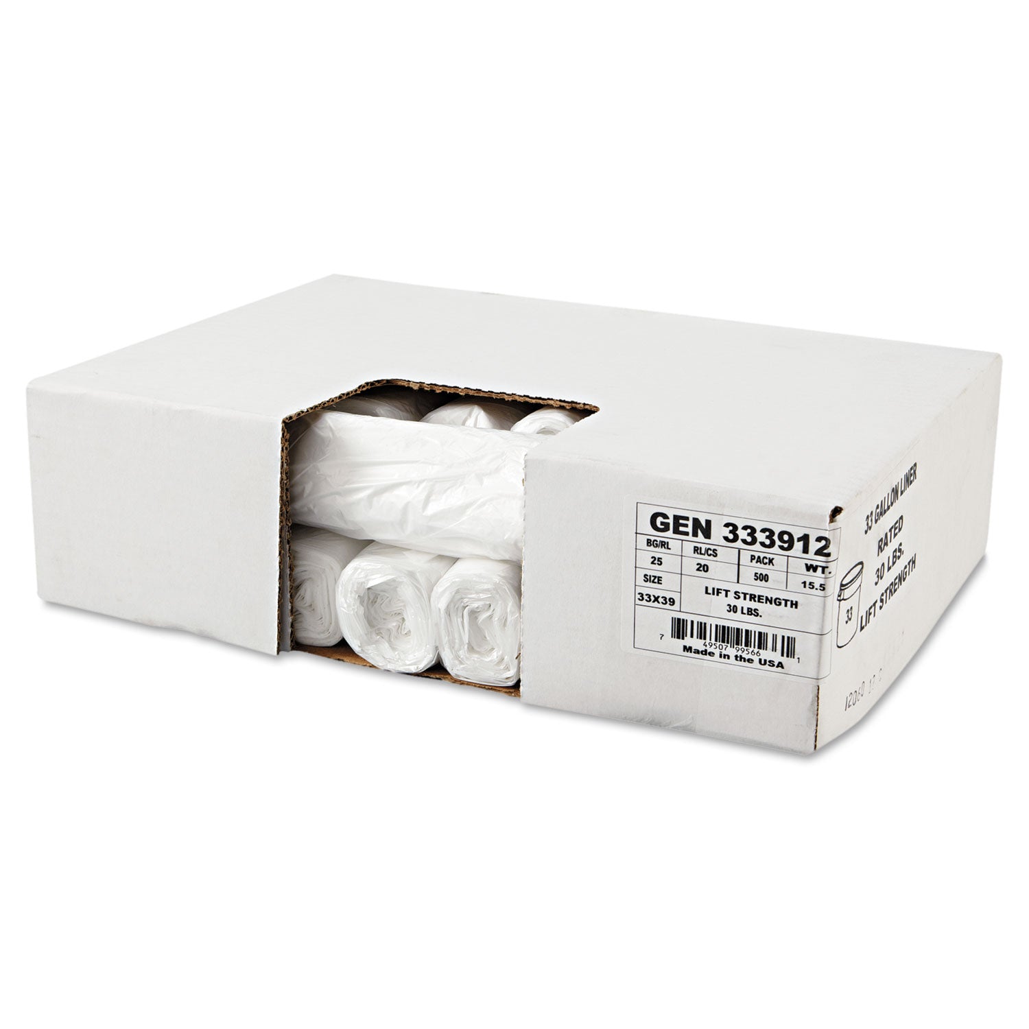 high-density-can-liners-33-gal-9-mic-33-x-39-natural-25-bags-roll-20-rolls-carton_bwk333912 - 2