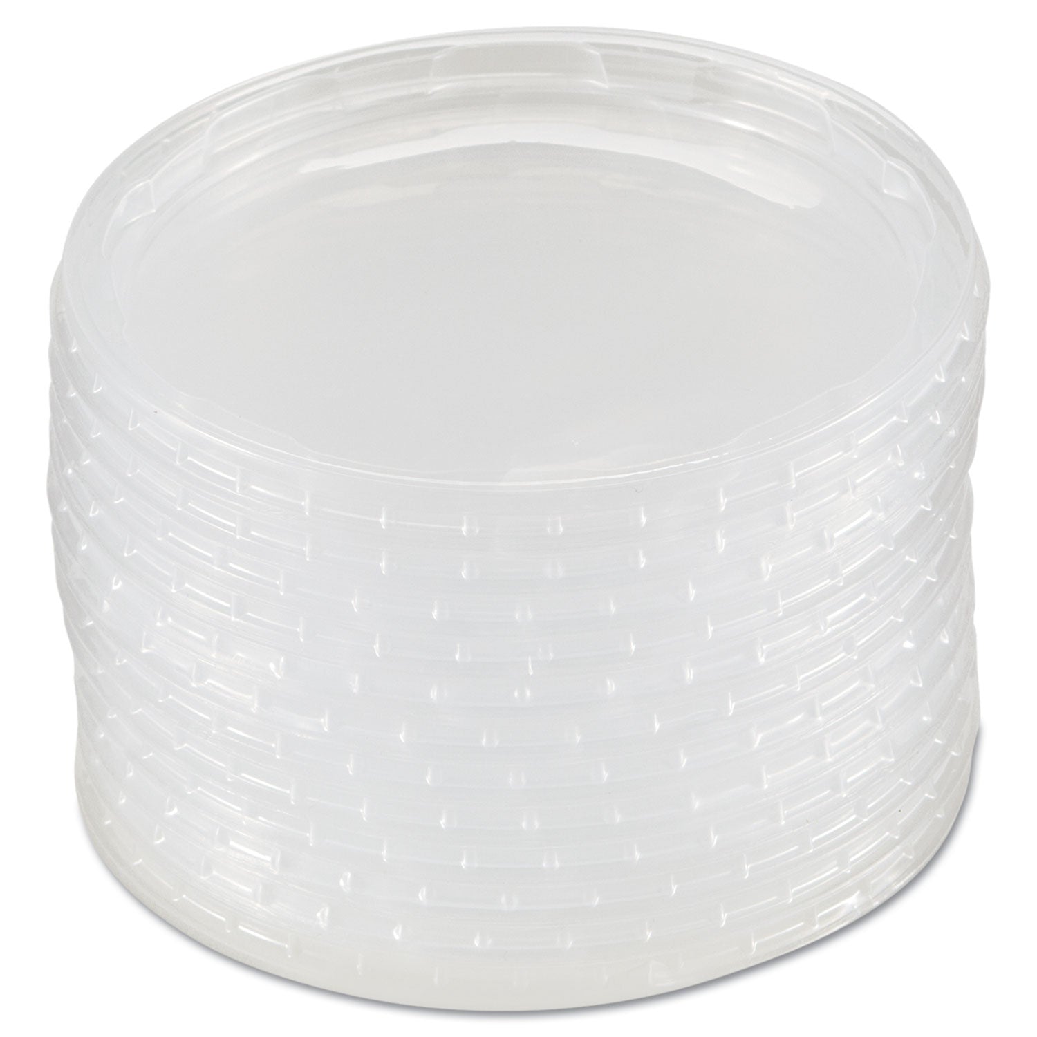 Deli Container Lids, Plug-Style, Clear, Plastic, 50/Pack, 10 Packs/Carton - 