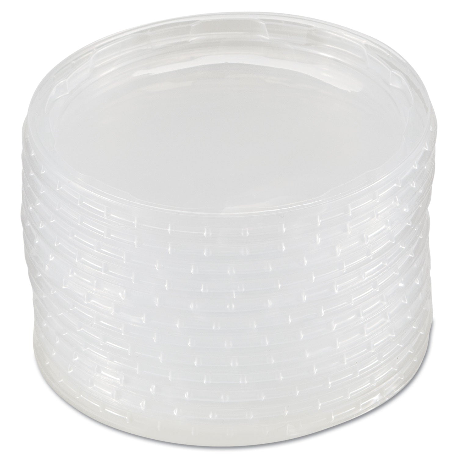 Deli Container Lids, Plug-Style, Clear, Plastic, 50/Pack, 10 Packs/Carton