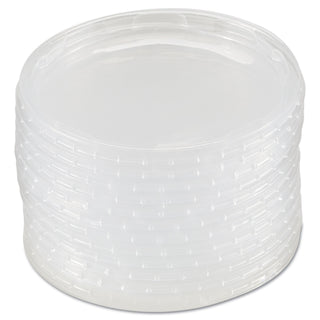 Deli Container Lids, Plug-Style, Clear, Plastic, 50/Pack, 10 Packs/Carton