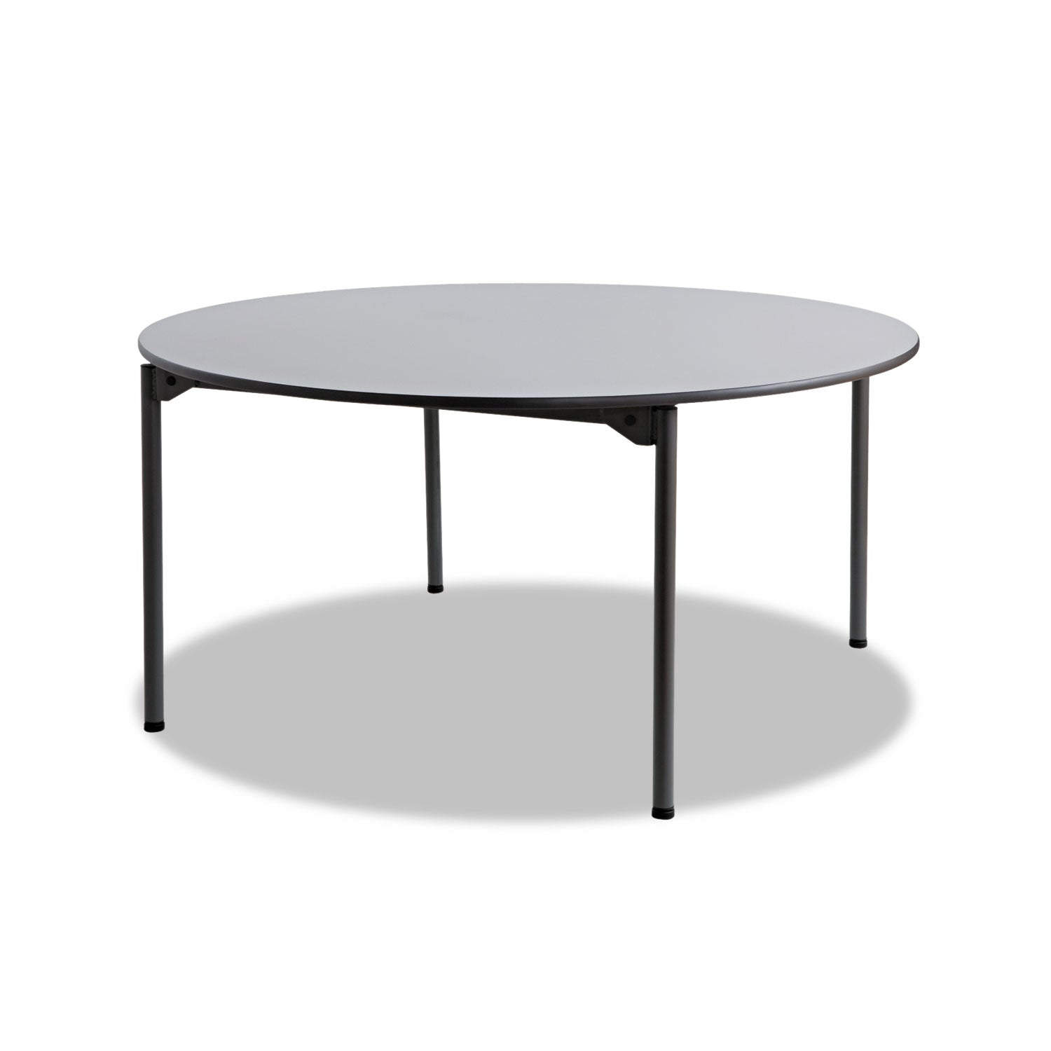 Maxx Legroom Wood Folding Table, Round, 60" x 29.5", Gray/Charcoal - 