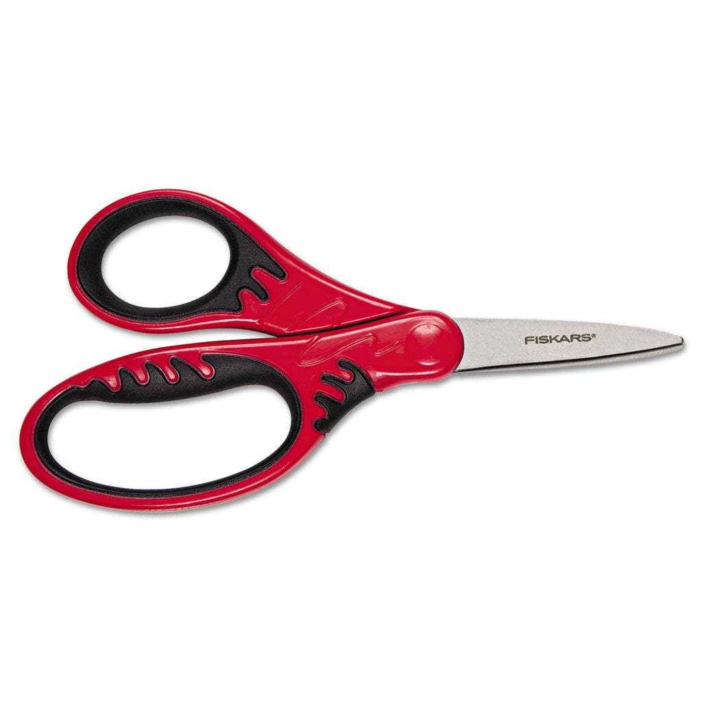 Kids/Student Softgrip Scissors, Pointed Tip, 5 Long, 1.75 Cut Length, Randomly Assorted Straight Handles - 