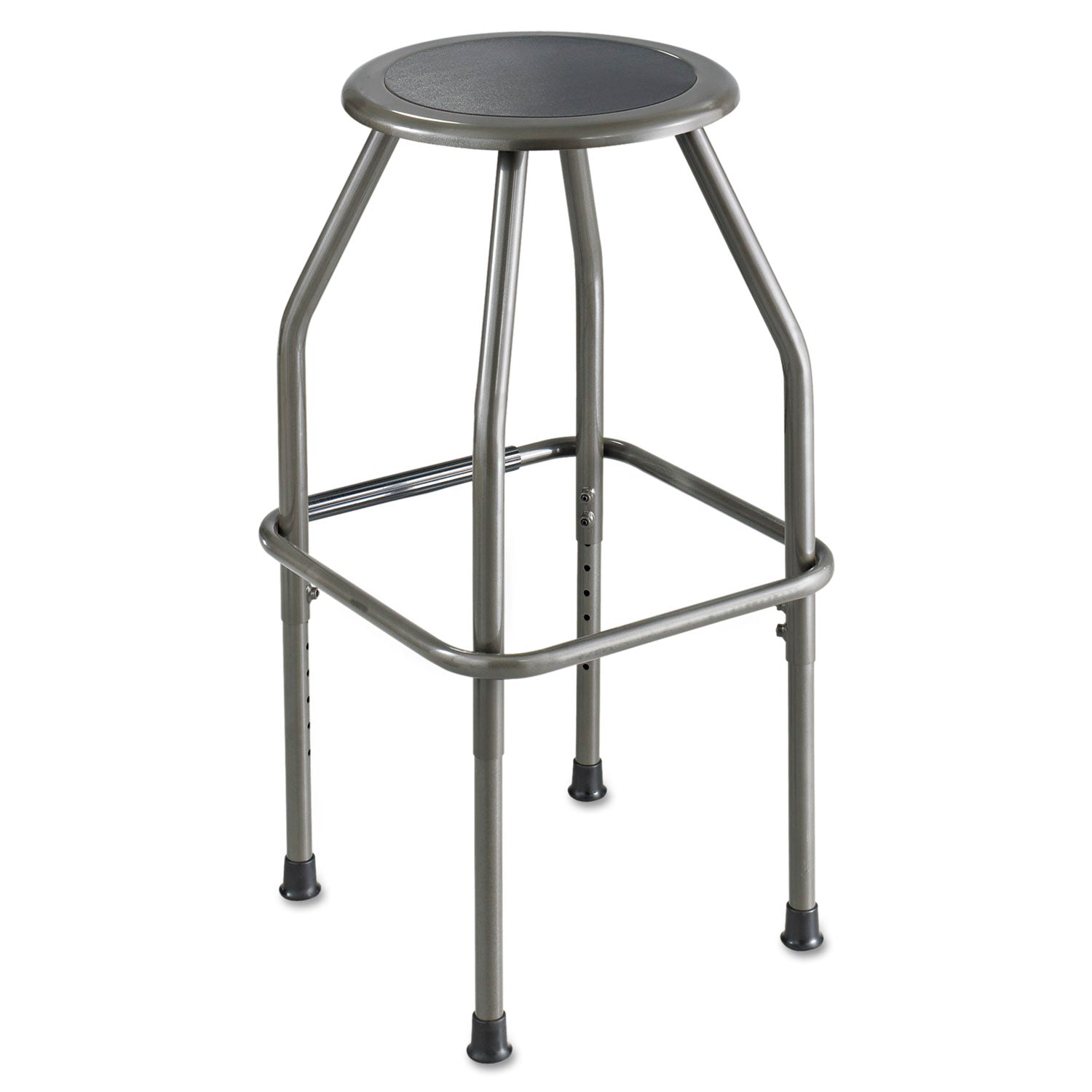 Diesel Industrial Stool with Stationary Seat, Backless, Supports Up to 250 lb, 22" to 30" Seat Height, Pewter - 