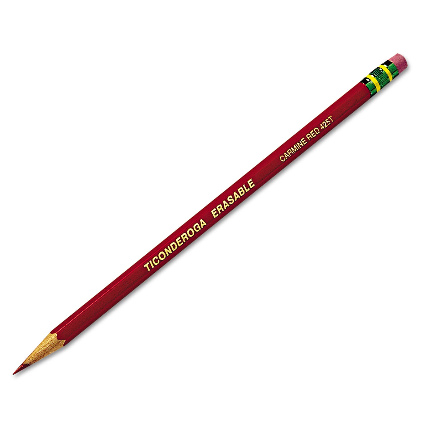 Erasable Colored Pencils, 2.6 mm, 2B, Carmine Red Lead, Carmine Red Barrel, Dozen - 