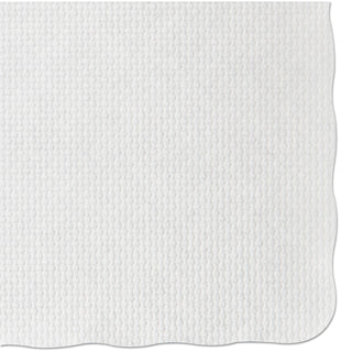 Knurl Embossed Scalloped Edge Placemats, 9.5 x 13.5, White, 1,000/Carton - 