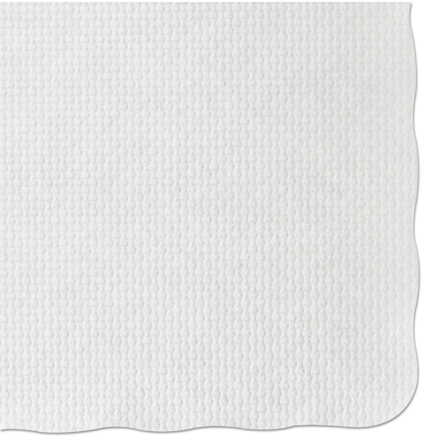 Knurl Embossed Scalloped Edge Placemats, 9.5 x 13.5, White, 1,000/Carton - 