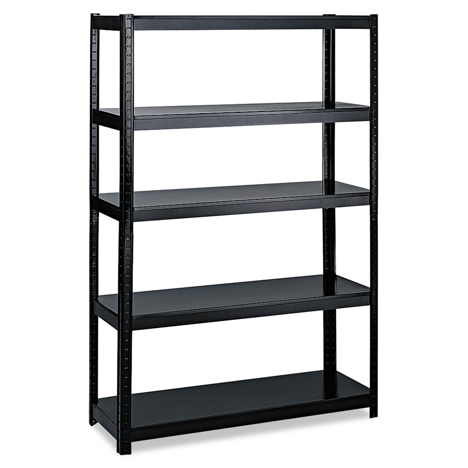 Boltless Steel Shelving, Five-Shelf, 48w x 24d x 72h, Black - 