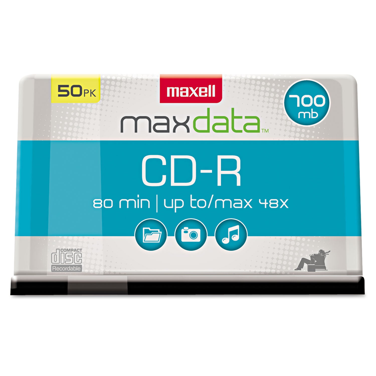 CD-R Discs, 700 MB/80 min, 48x, Spindle, Silver, 50/Pack - 