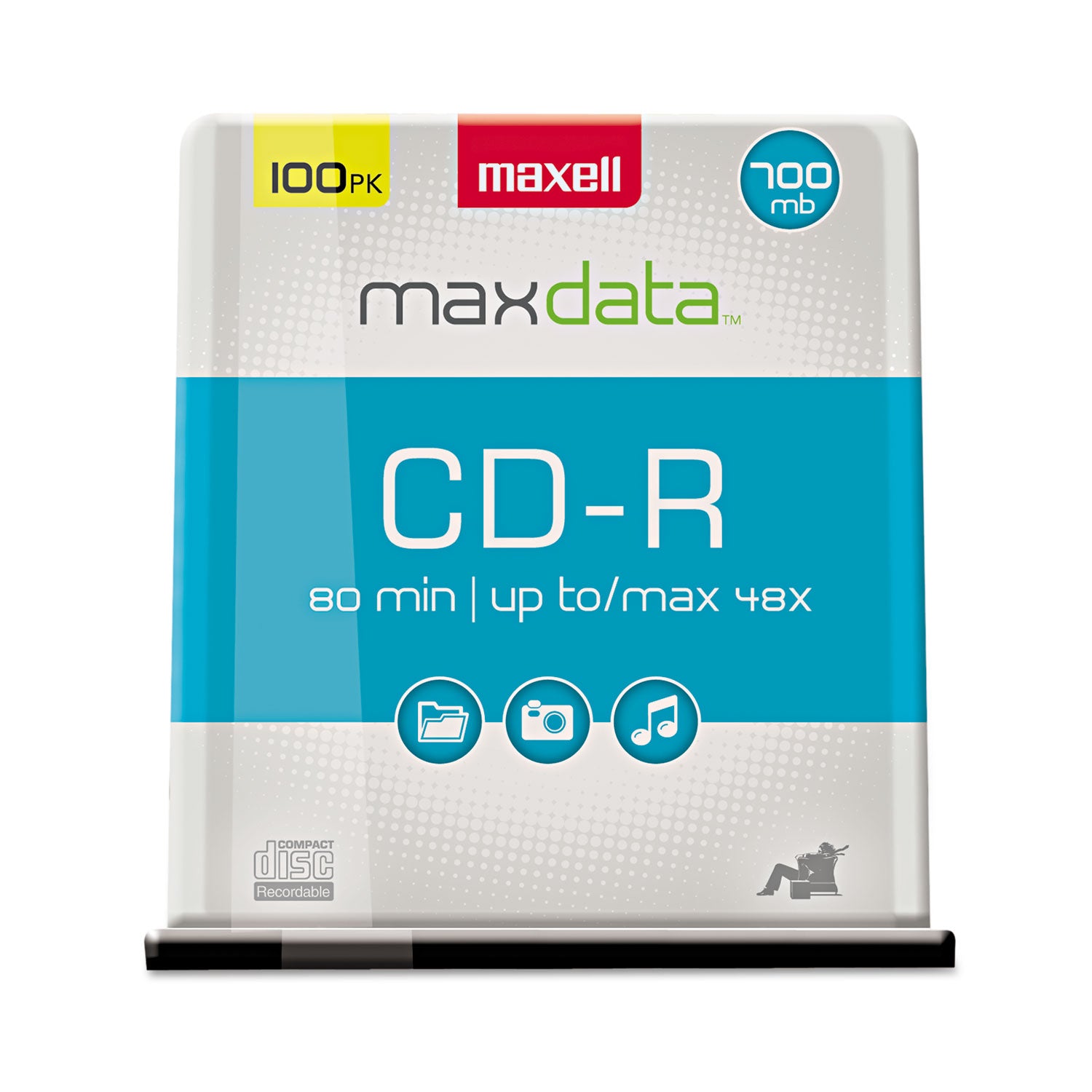 CD-R Discs, 700 MB/80 min, 48x, Spindle, Silver, 100/Pack - 