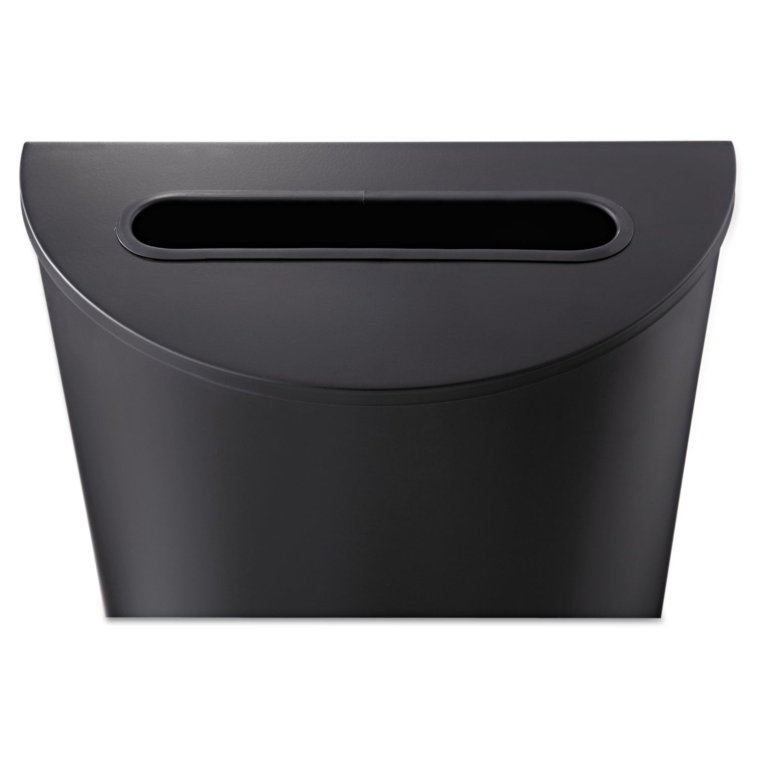 Safco Half Round Receptacle - 12.50 gal Capacity - Half-round - 32.5" Height x 17.5" Width x 9" Depth - Steel, Rubber, Plastic - Black - 1 Each