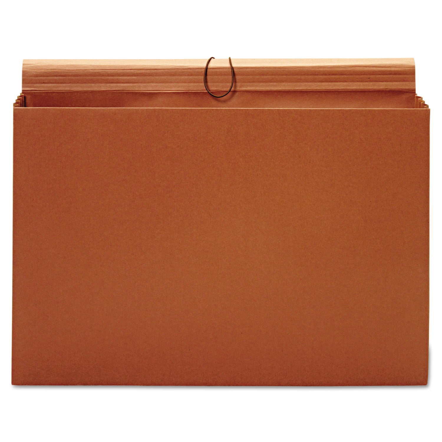 Expanding Wallet, 3.5" Expansion, 1 Section, Elastic Cord Closure, Tabloid Size, Brown - 
