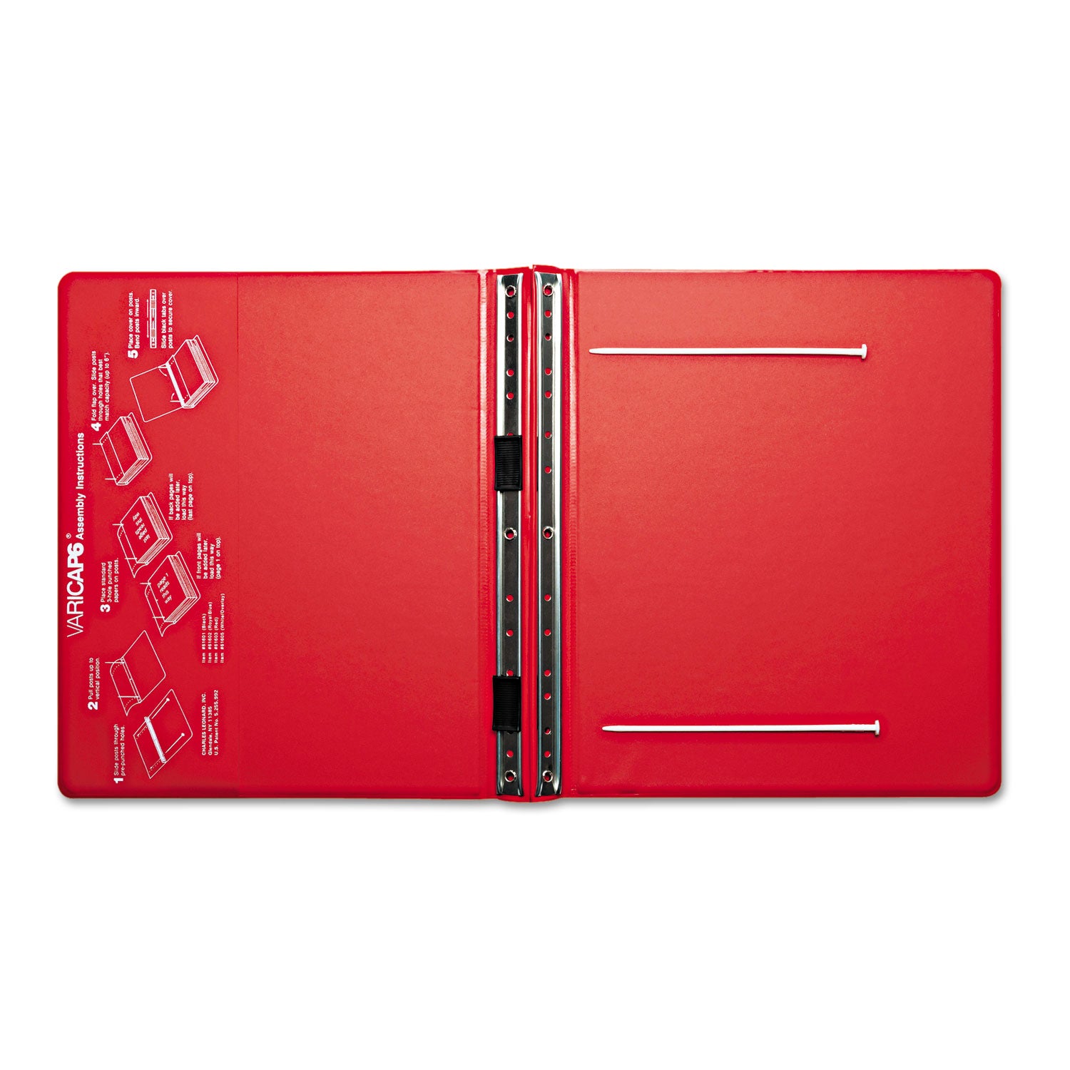VariCap Expandable Binder, 2 Posts, 6" Capacity, 11 x 8.5, Red - 