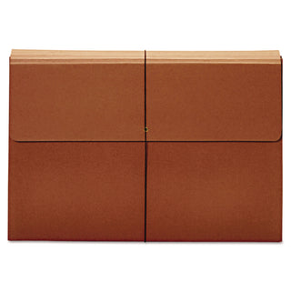 Expanding Wallet, 3.5" Expansion, 1 Section, Elastic Cord Closure, Tabloid Size, Brown