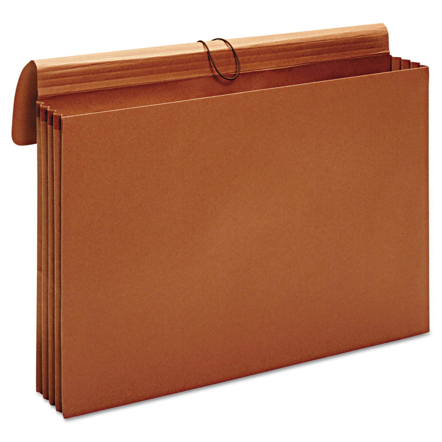 Expanding Wallet, 3.5" Expansion, 1 Section, Elastic Cord Closure, Tabloid Size, Brown - 