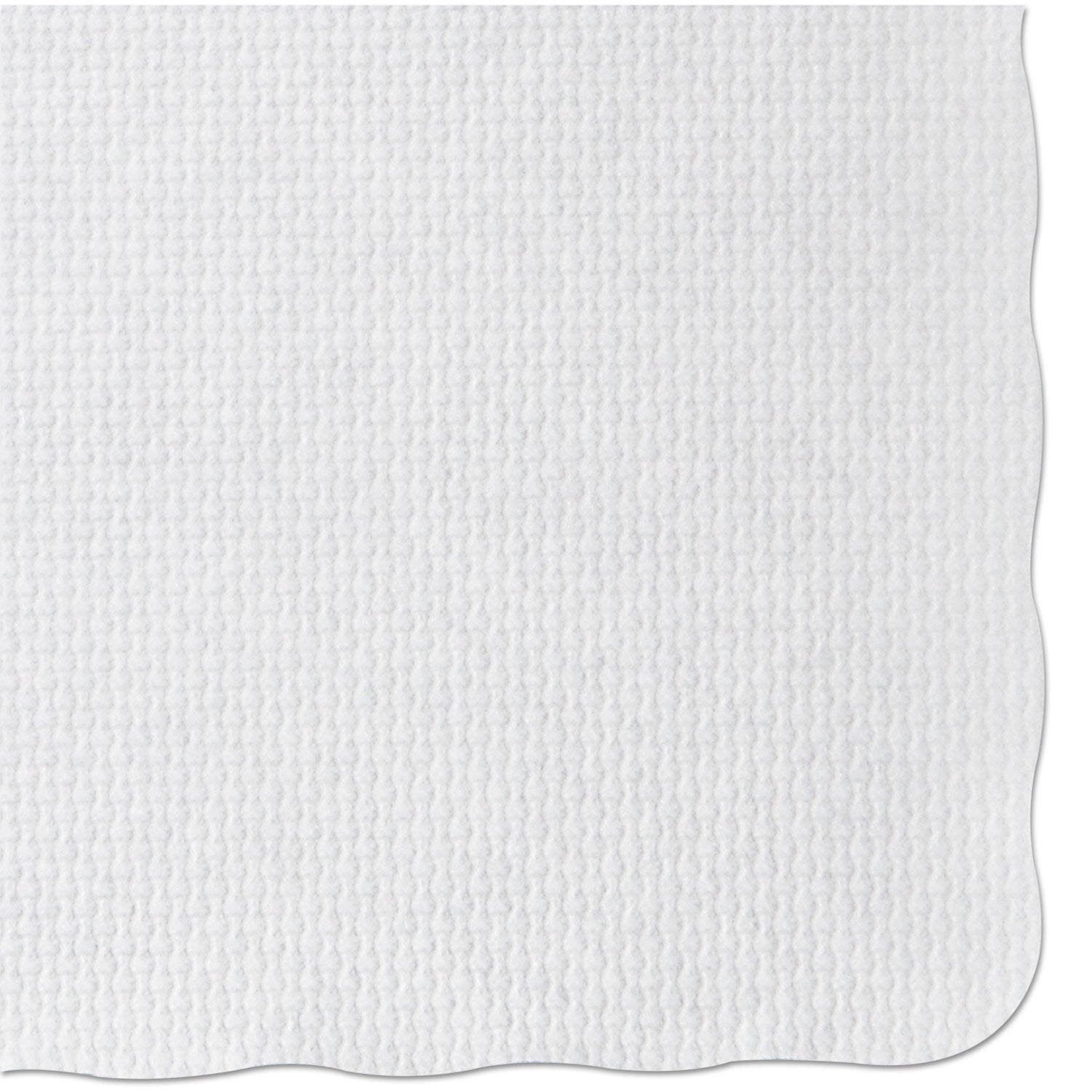 Knurl Embossed Scalloped Edge Placemats, 9.5 x 13.5, White, 1,000/Carton - 
