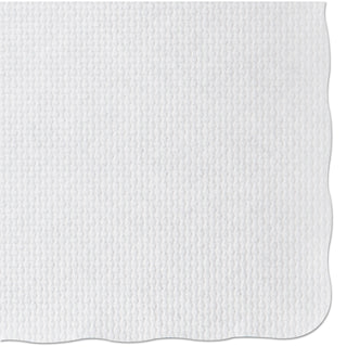 Knurl Embossed Scalloped Edge Placemats, 9.5 x 13.5, White, 1,000/Carton - 