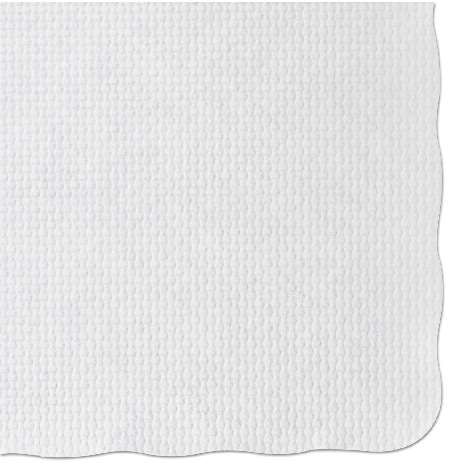 Knurl Embossed Scalloped Edge Placemats, 9.5 x 13.5, White, 1,000/Carton