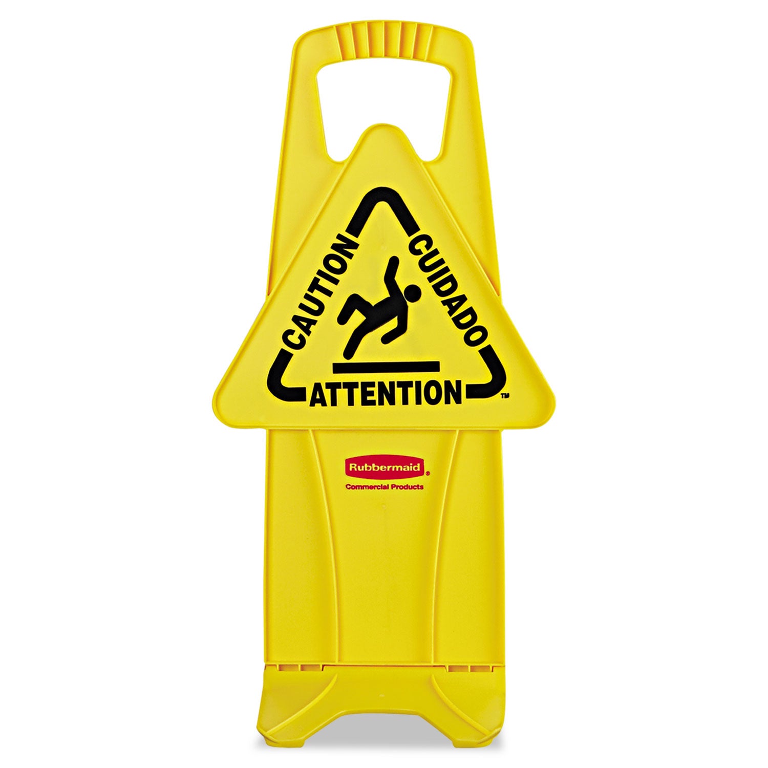 Stable Multi-Lingual Safety Sign, 13 x 13.25 x 26, Yellow - 