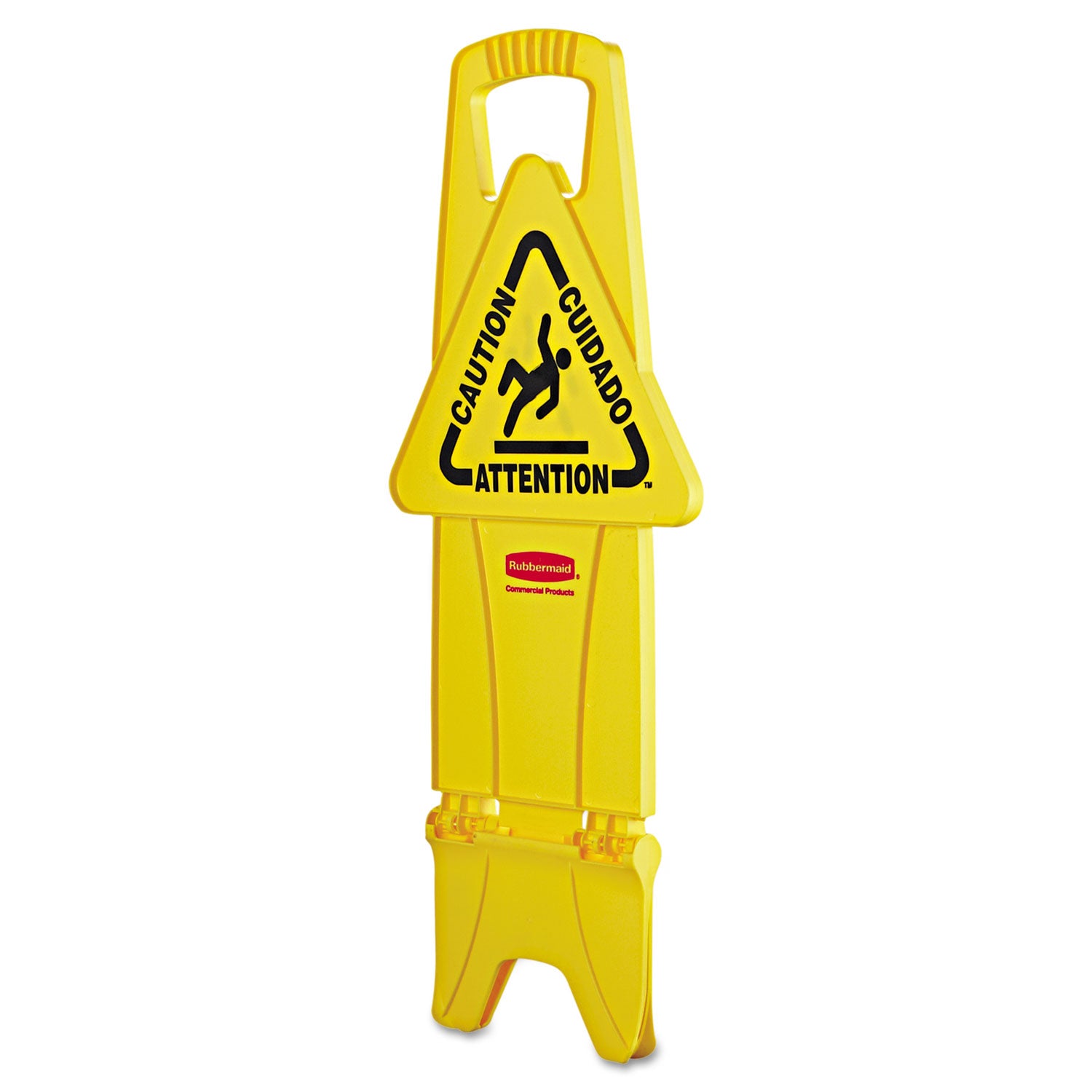 Stable Multi-Lingual Safety Sign, 13 x 13.25 x 26, Yellow - 