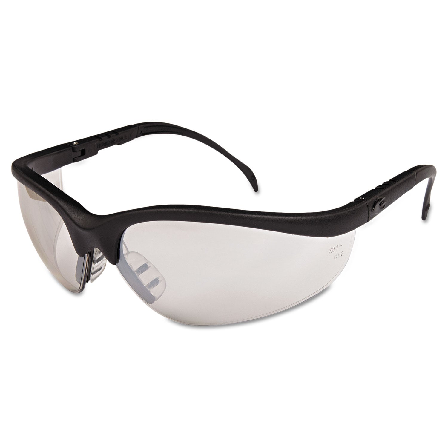 Klondike Safety Glasses, Black Matte Frame, Clear Mirror Lens, 12/Box - 