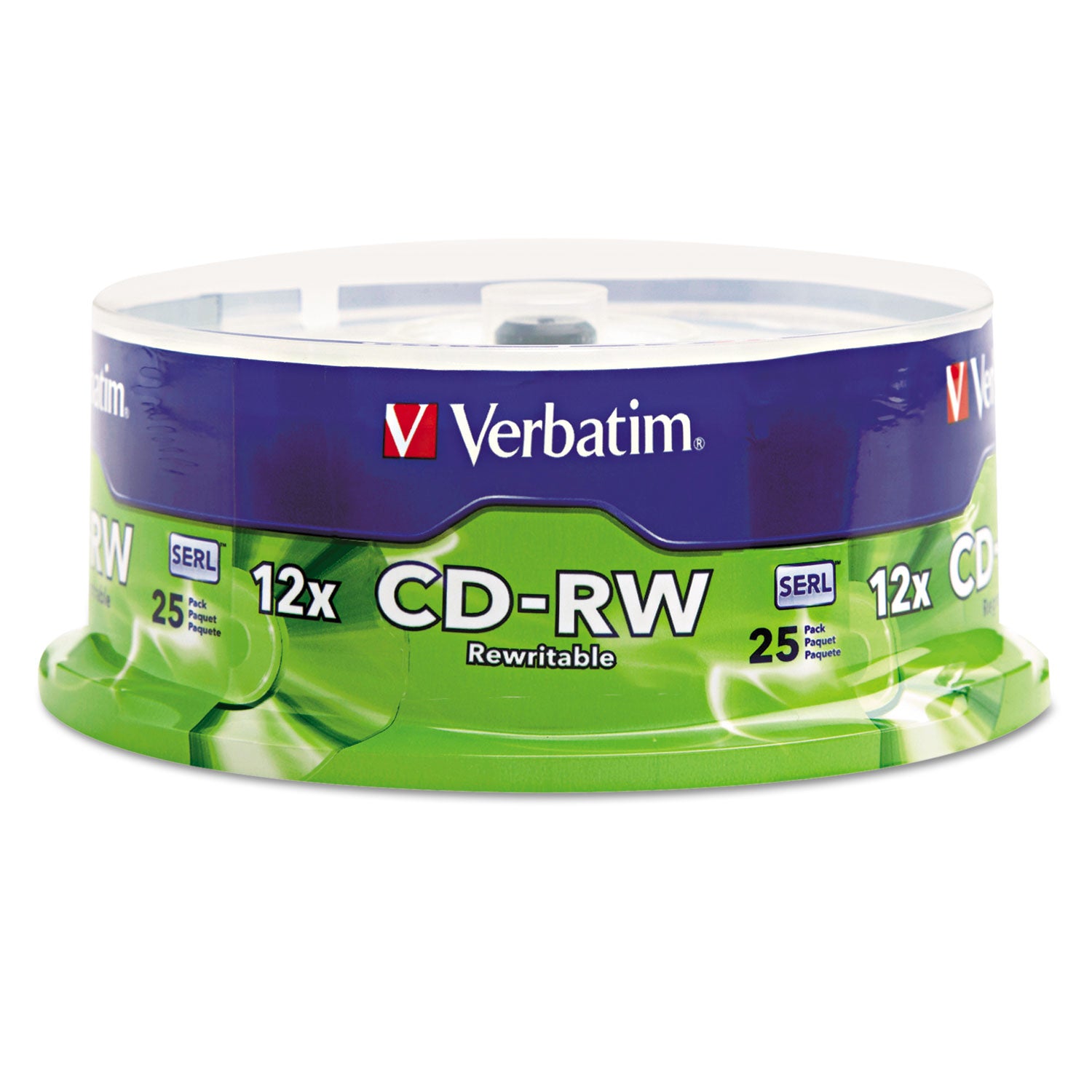 CD-RW Rewritable Disc, 700 MB/80 min, 12x, Spindle, Silver, 25/Pack - 