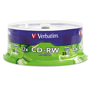 CD-RW Rewritable Disc, 700 MB/80 min, 12x, Spindle, Silver, 25/Pack - 