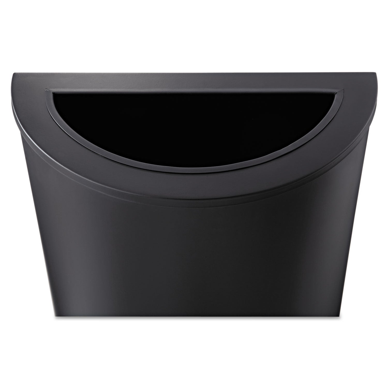 Safco Half Round Receptacle - 12.50 gal Capacity - Half-round - 32.5" Height x 17.5" Width x 9" Depth - Steel, Rubber, Plastic - Black - 1 Each