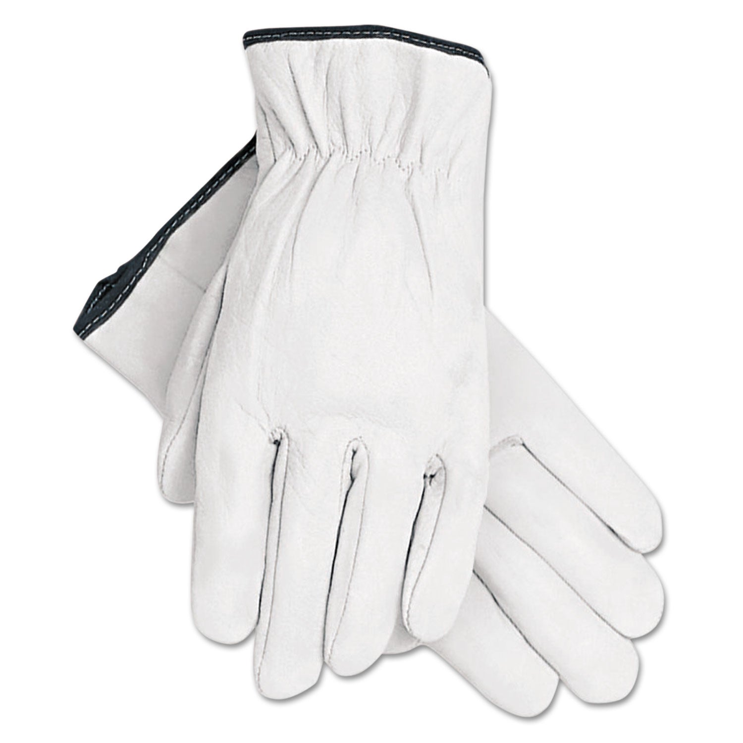 Grain Goatskin Driver Gloves, White, X-Large, 12 Pairs - 