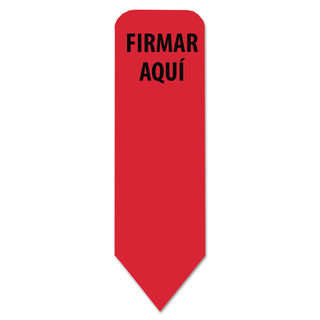 Arrow Message Page Flags in Dispenser, "FIRMAR AQUI", Red, 120 Flags/Pack - 