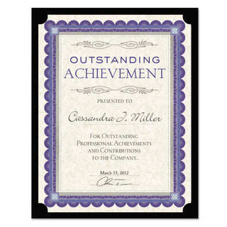 Certificate Holder, Black, 105lb Linen Stock, 12 x 9.5, 10/Pack - 