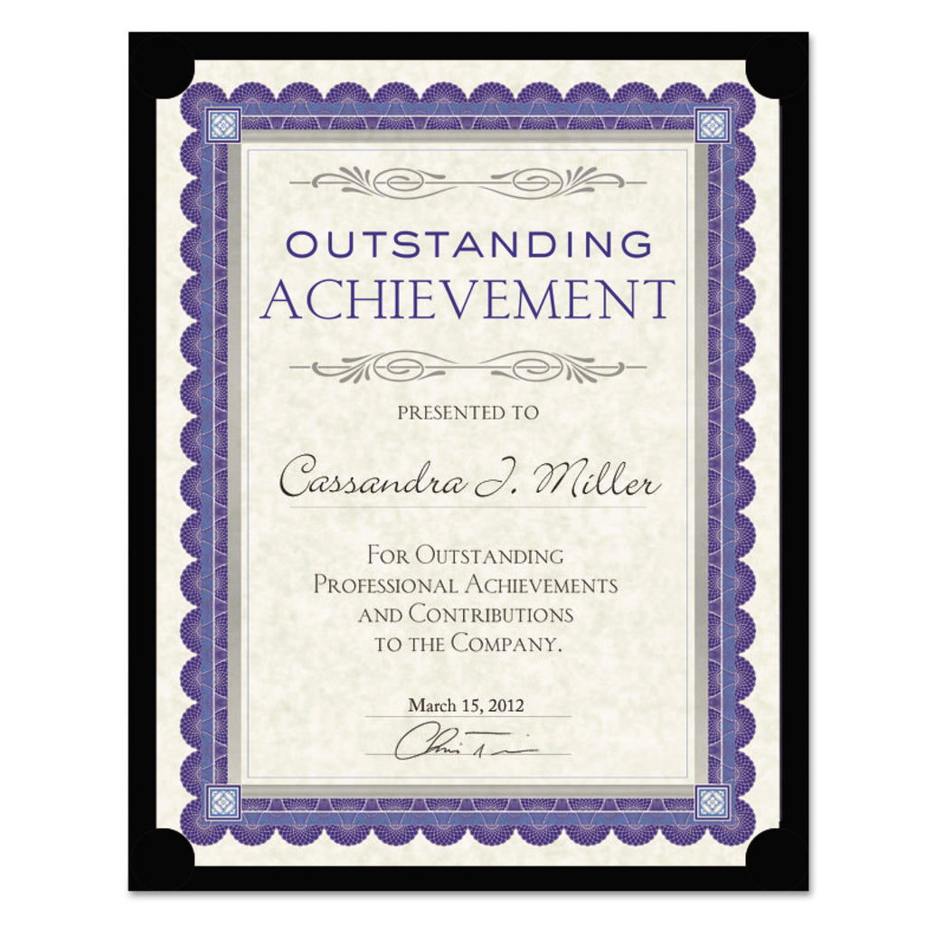 Certificate Holder, Black, 105lb Linen Stock, 12 x 9.5, 10/Pack