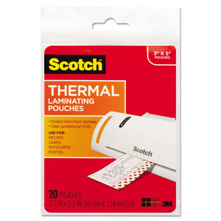 Laminating Pouches, 5 mil, 5.38" x 3.75", Gloss Clear, 20/Pack - 
