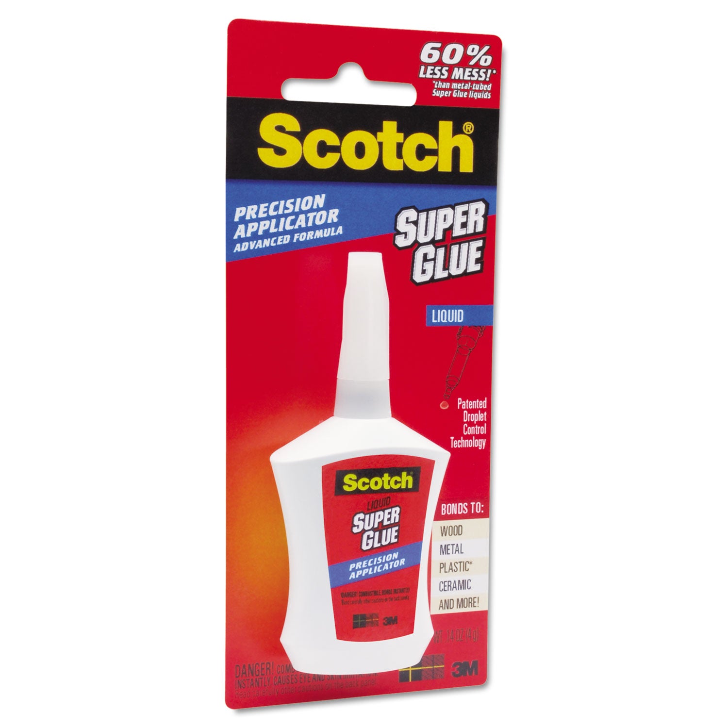Super Glue with Precision Applicator, 0.14 oz, Dries Clear - 