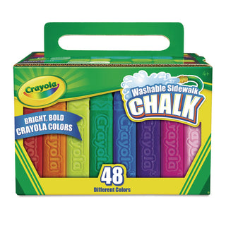 Crayola Washable Sidewalk Chalk - 4" Length - 0.9" Diameter - Assorted - 48 / Box - Roll Stop, Washable