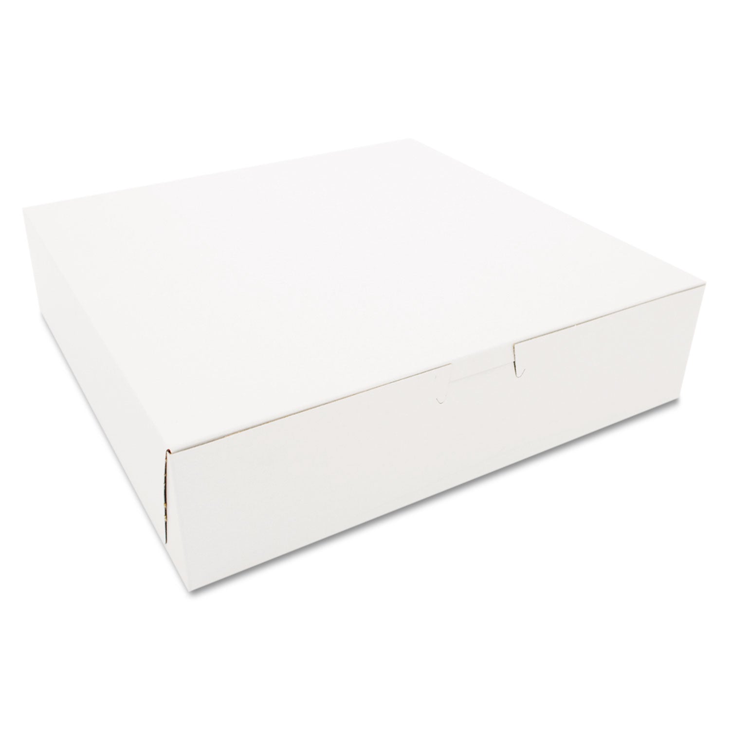 White One-Piece Non-Window Bakery Boxes, 10 x 10 x 2.5, White, Paper, 250/Carton - 
