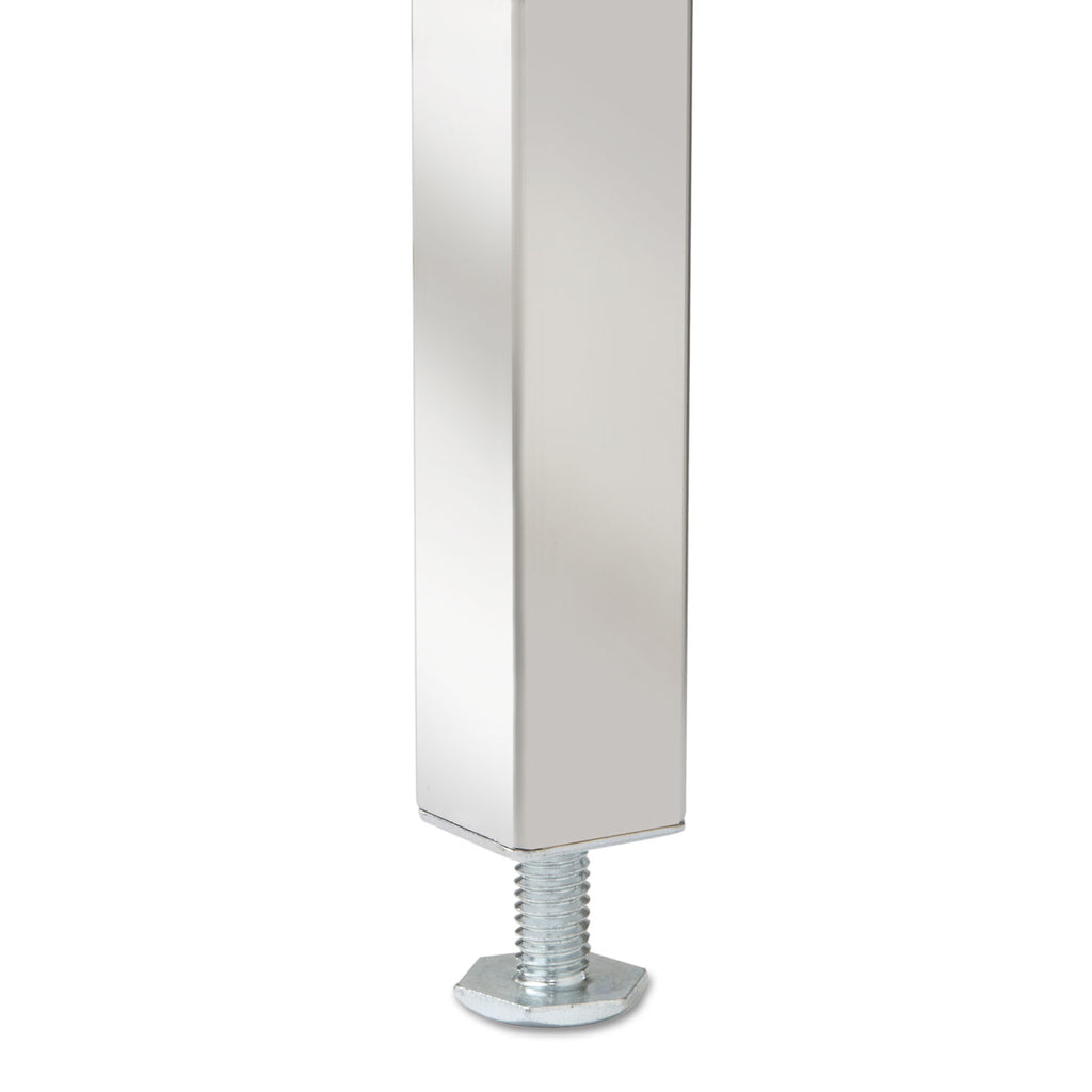 Double Pedestal Steel Desk, 60" x 30" x 29.5", Cherry/Putty, Chrome-Plated Legs - 