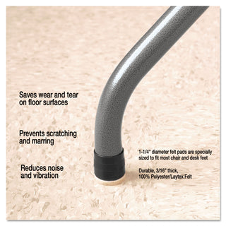 Quiet Feet Deluxe Noise Reducers, 1.25" dia, Circular, Beige, 100/Pack