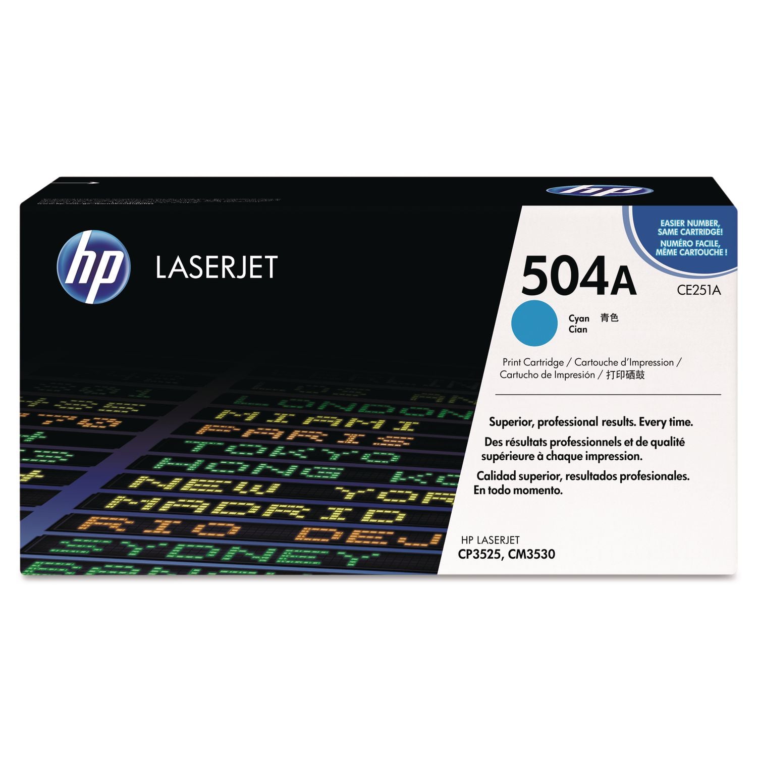 HP 504A, (CE251A-G) Cyan Original LaserJet Toner Cartridge for US Government