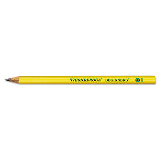Ticonderoga Beginners Woodcase Pencil with Microban Protection, HB (#2), Black Lead, Yellow Barrel, Dozen