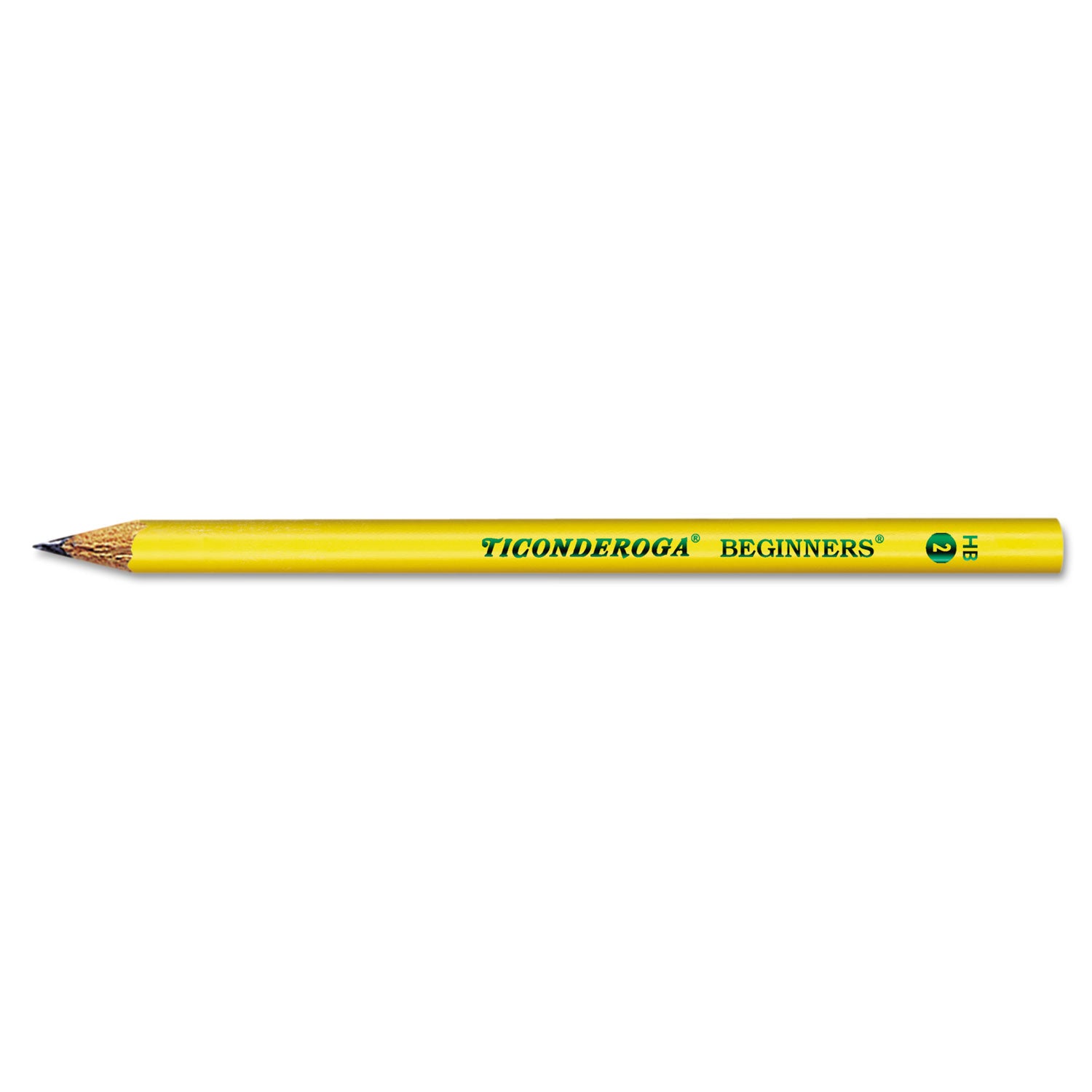 Ticonderoga Beginners Woodcase Pencil with Microban Protection, HB (#2), Black Lead, Yellow Barrel, Dozen - 