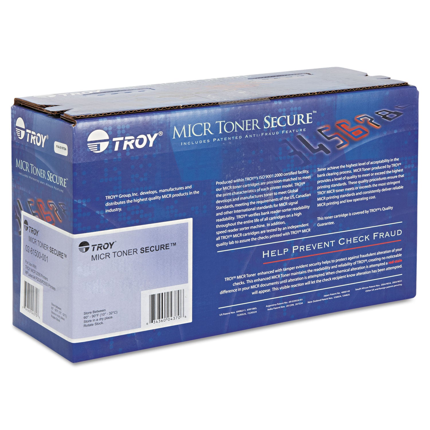0281550001 80A MICR Toner Secure, Alternative for HP CF280A, Black - 