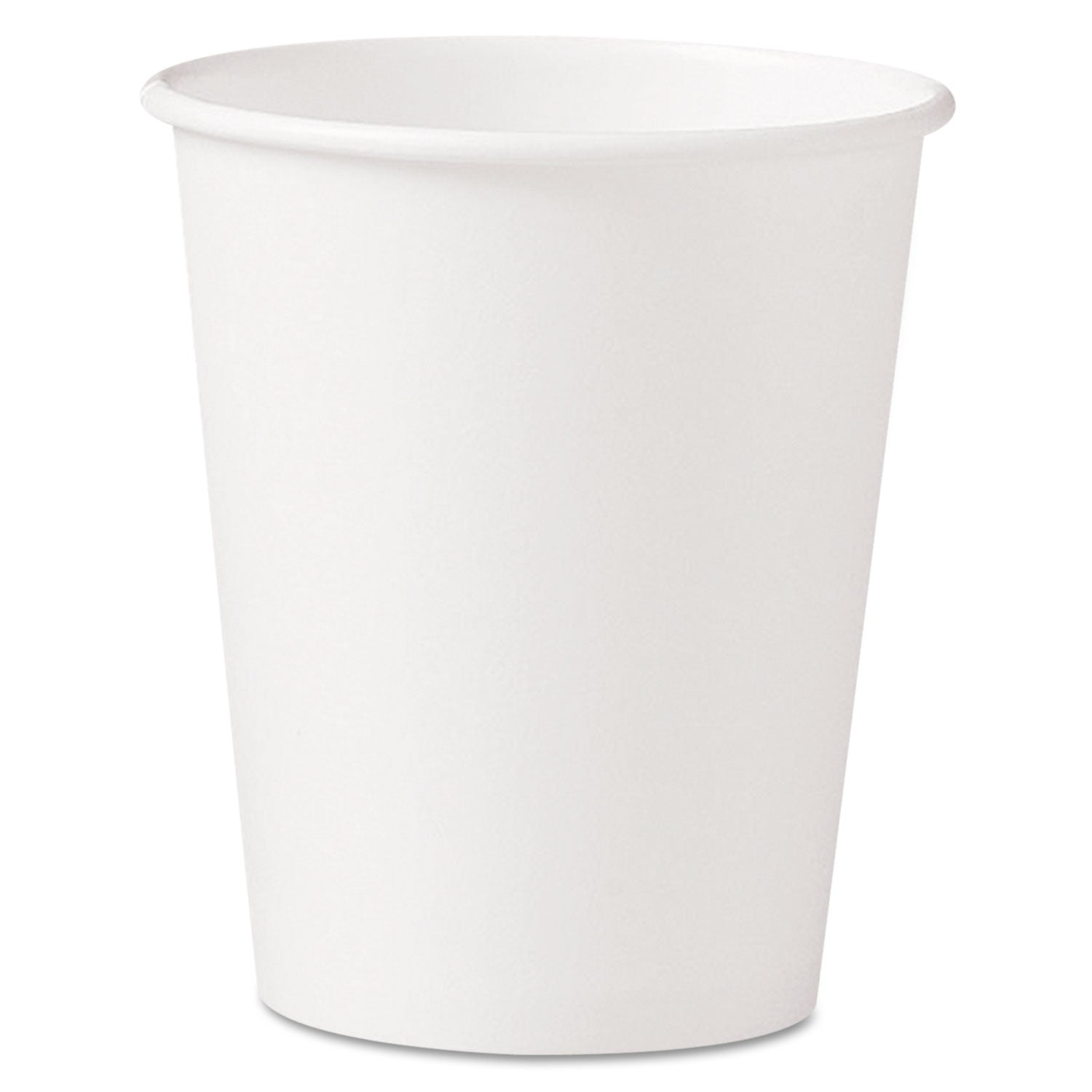 Single-Sided Poly Paper Hot Cups, 10 oz, White, 50 Sleeve, 20 Sleeves/Carton - 