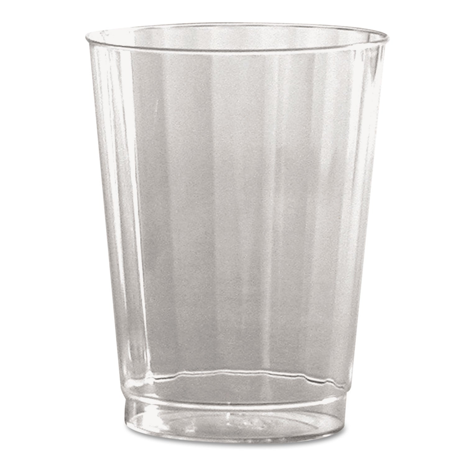 Classic Crystal Plastic Tumblers, 10 oz, Clear, Fluted, Tall, 20/Pack, 12 Packs/Carton - 