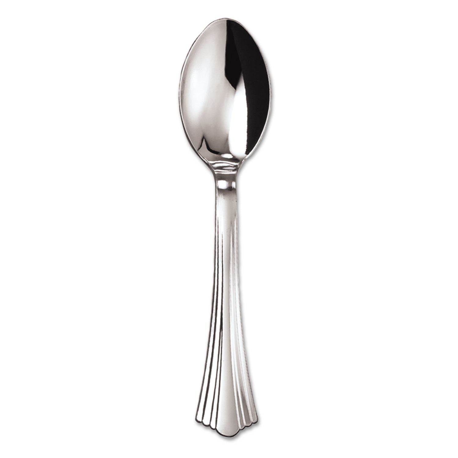 heavyweight-plastic-spoons-silver-6-1-4-reflections-design-600-carton_wna620155 - 1