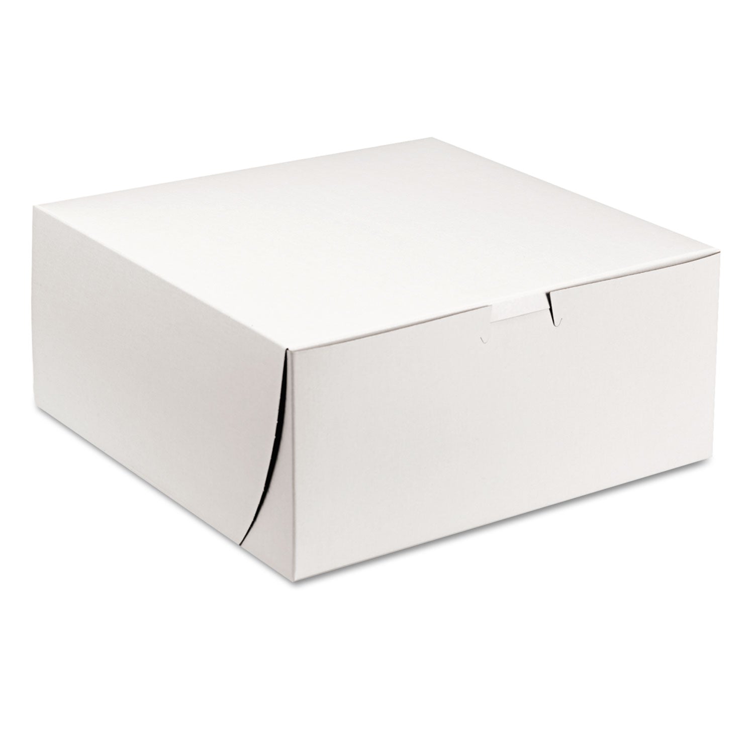 White One-Piece Non-Window Bakery Boxes, 9 x 9 x 4, White, Paper, 200/Carton - 