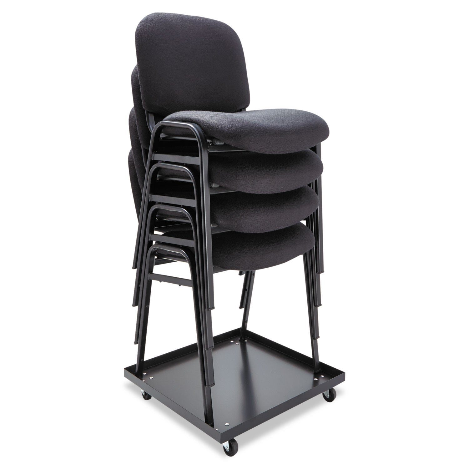 Stacking Chair Dolly, Metal, 320 lb Capacity, 22.44" x 22.44" x 3.93", Black - 