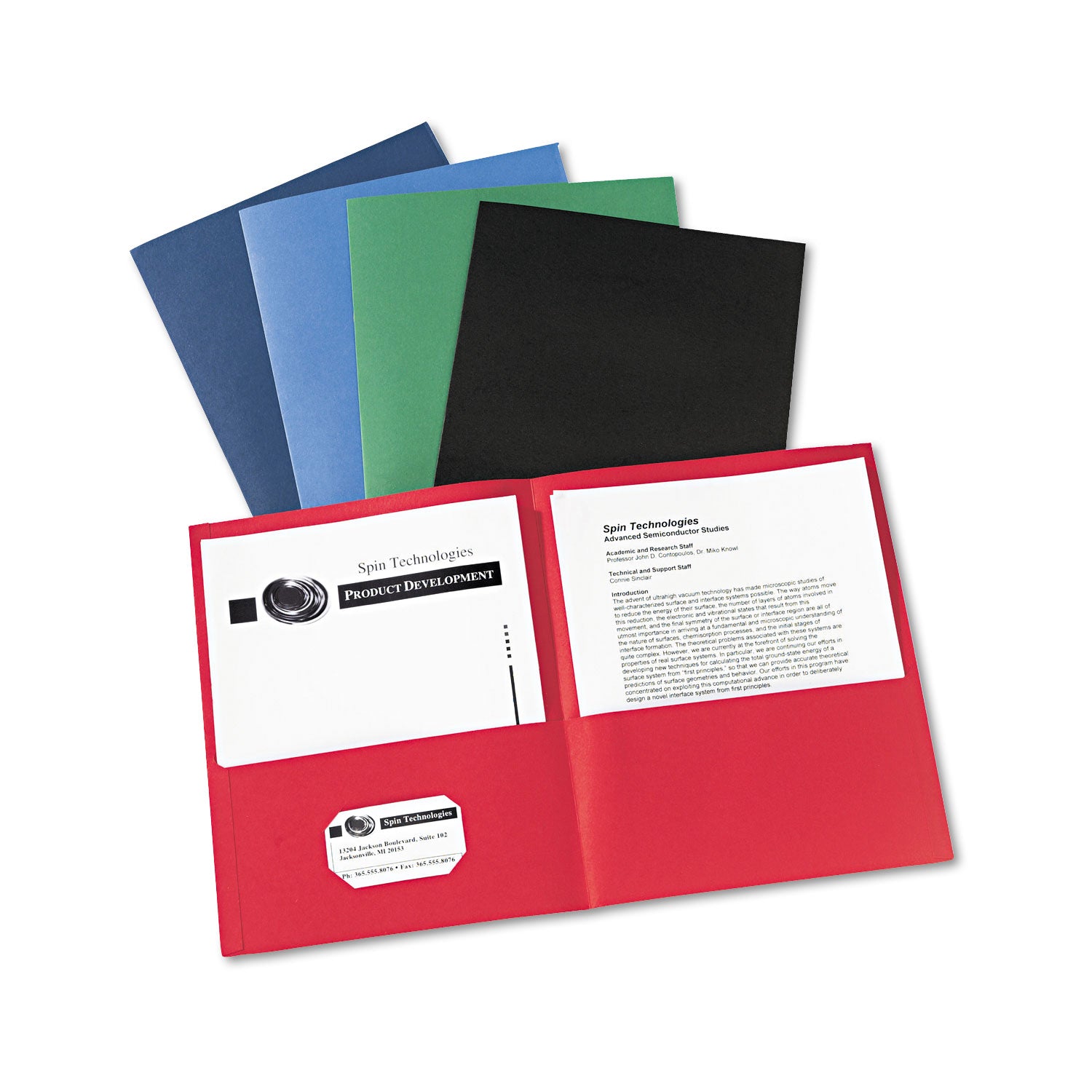 Two-Pocket Folder, 40-Sheet Capacity, 11 x 8.5, Assorted Colors, 25/Box - 