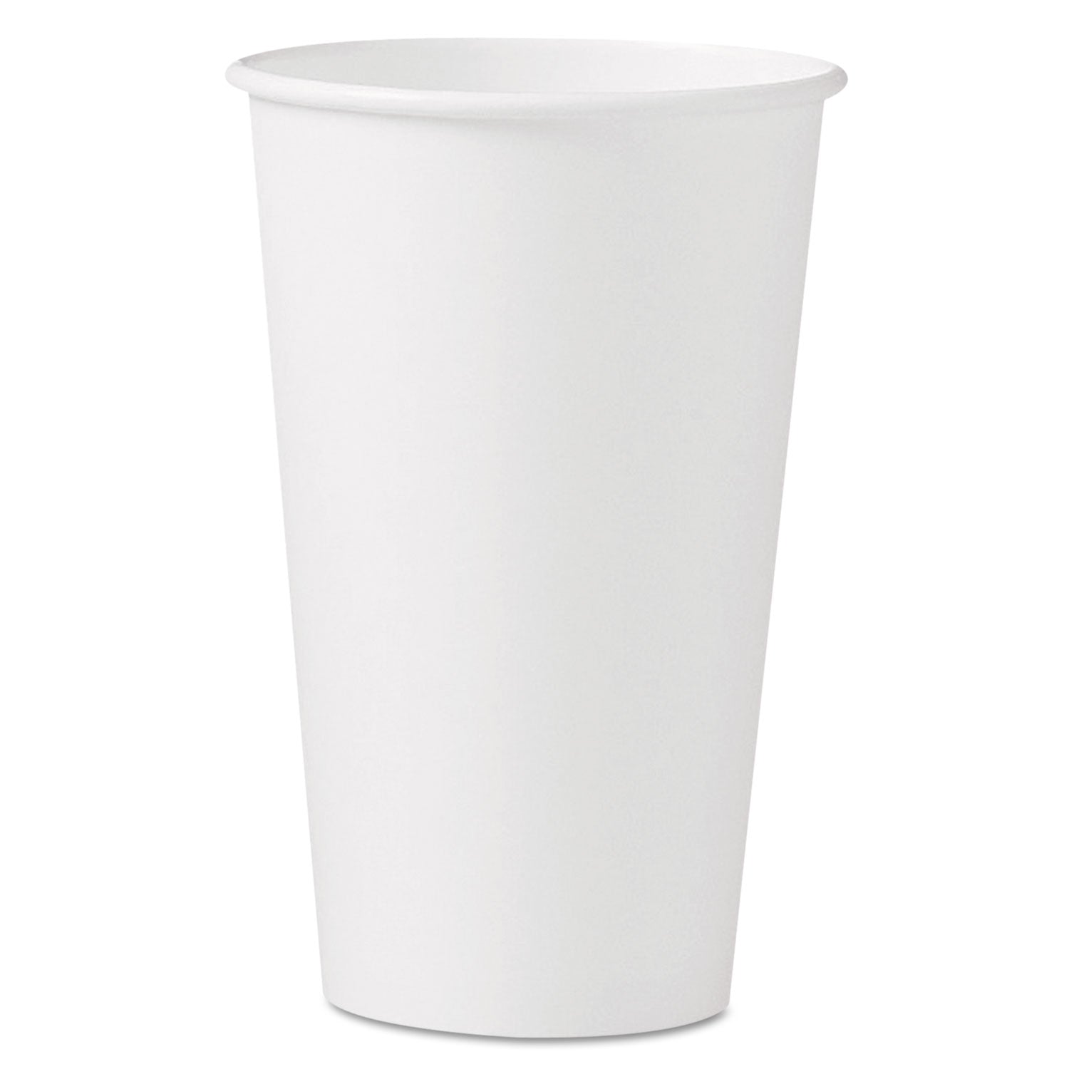 Single-Sided Poly Paper Hot Cups, 16 oz, White, 50 Sleeve, 20 Sleeves/Carton - 