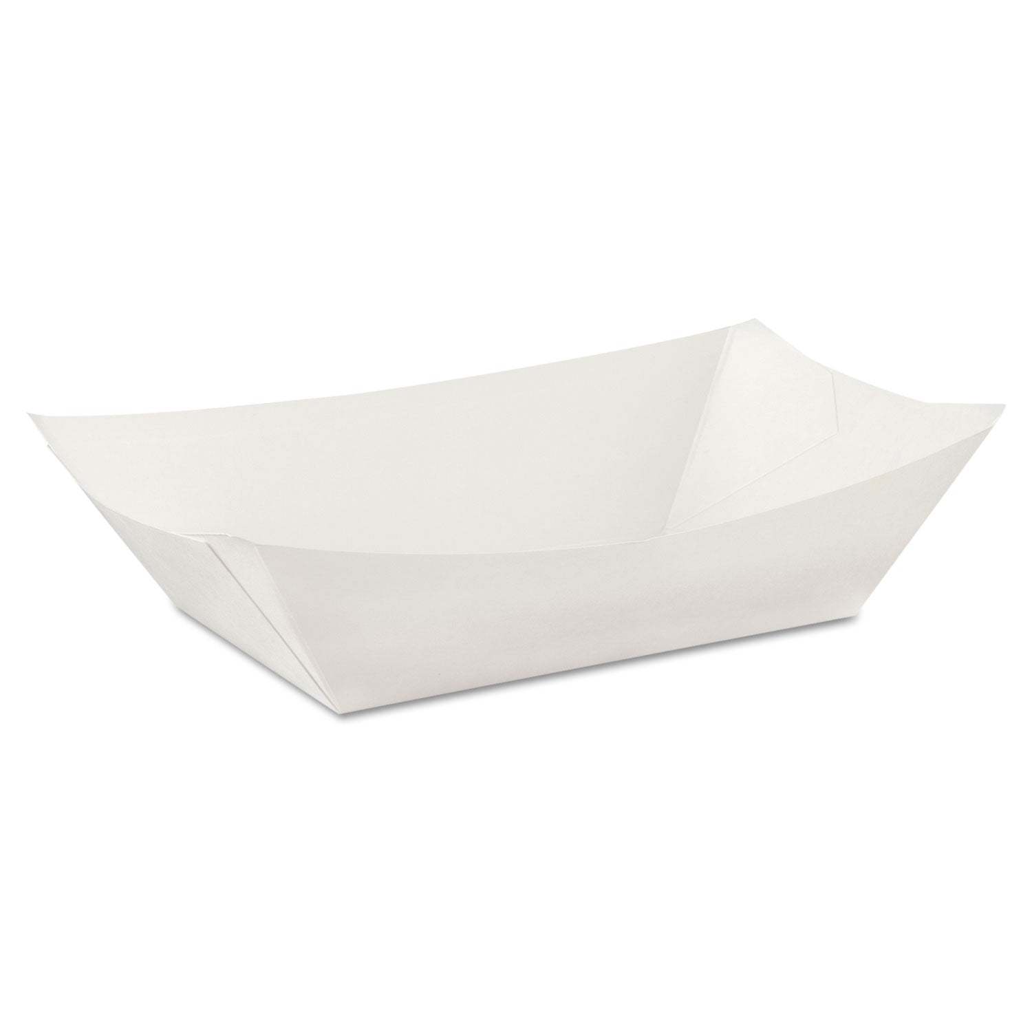 Kant Leek Polycoated Paper Food Tray, 3 lb Capacity, 5.88 x 8.4 x 2, White, 250/Pack, 2/Pack/Carton - 