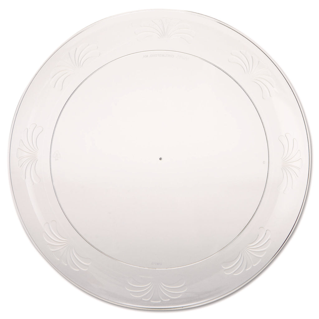 Designerware Plastic Plates, 9" dia, Clear, 10 Pack, 18 Packs/Carton